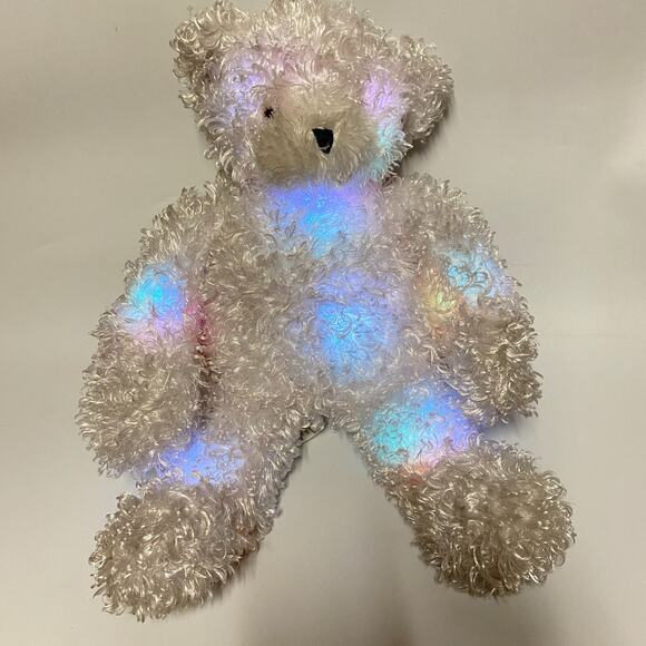Cepia Glo E Bear White Shaggy Curly Color Kinetics 16" Light Up Plush Lovey Toy - Picture 8 of 16